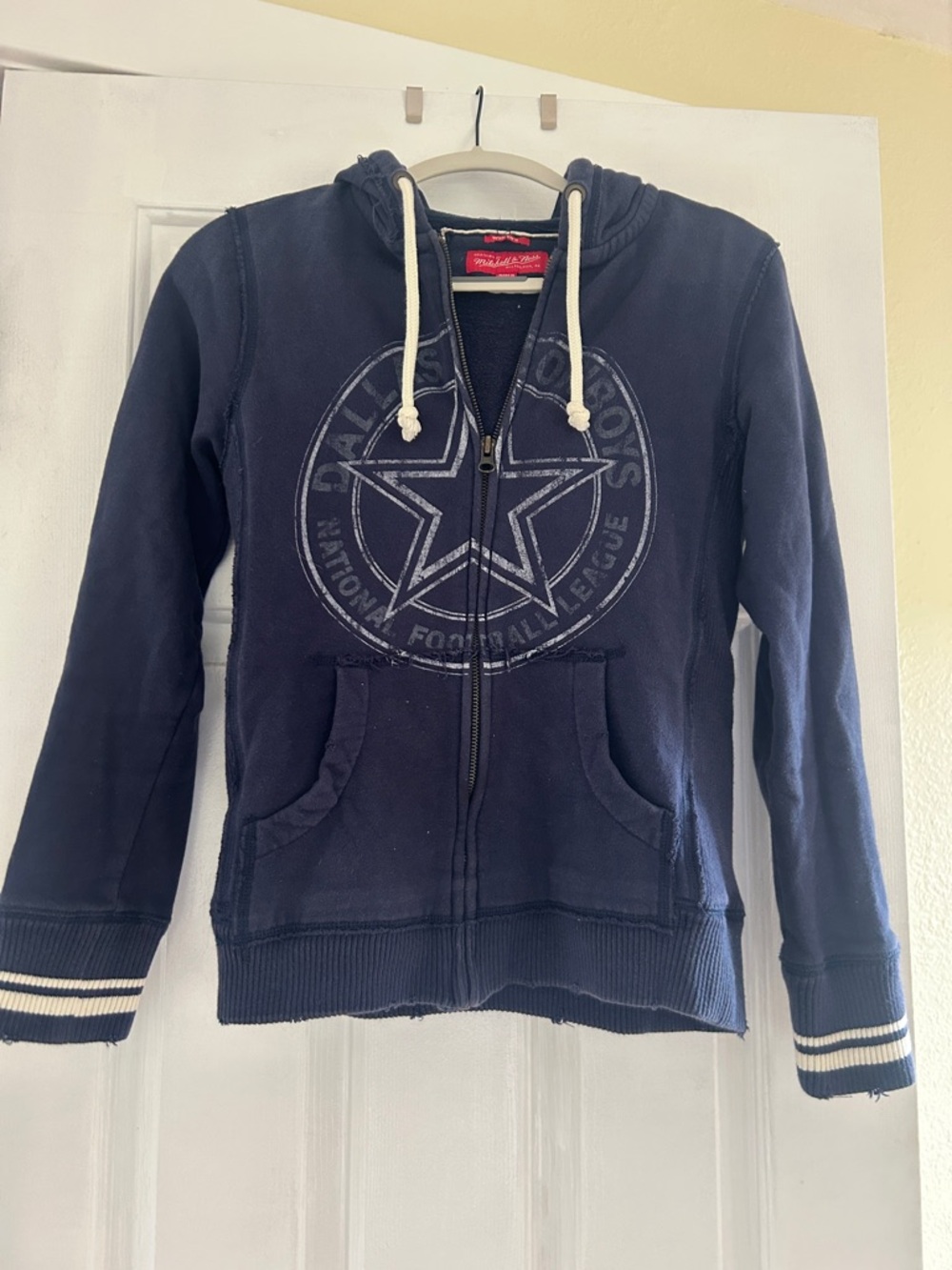Mitchell & Ness Navy Zip-Up Hoodie Dallas Cowboys Emblem/Logo